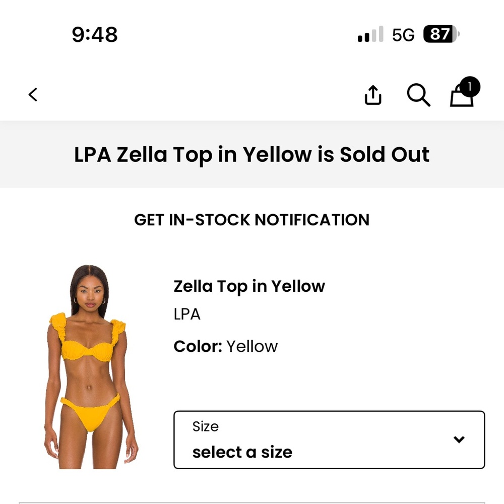 Yellow Ruffled Bikini Set - Picture 2 of 5